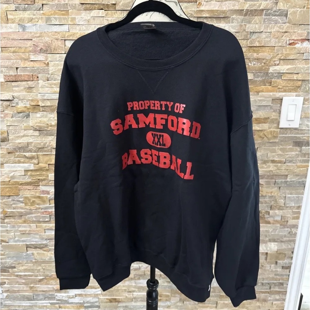 Samford Bulldogs BaseBall Team Long Sleeve Black Sweatshirt Russell Athletic